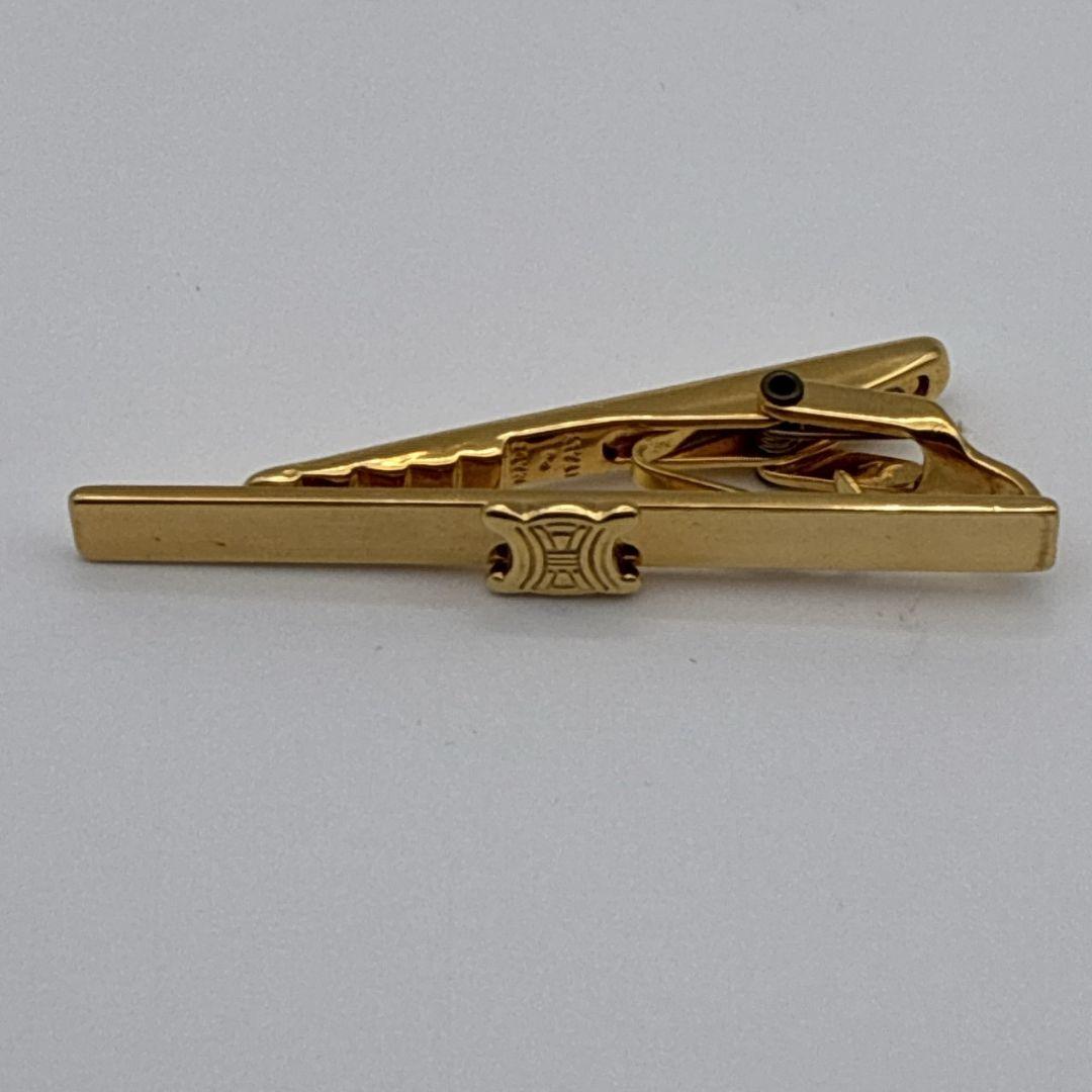 【美品】CELINE カフス カフリンクス タイピン トリオンフ マカダム 金色