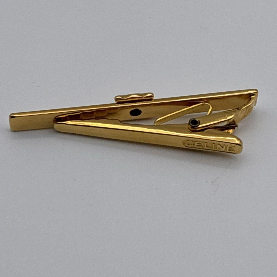 【美品】CELINE カフス カフリンクス タイピン トリオンフ マカダム 金色