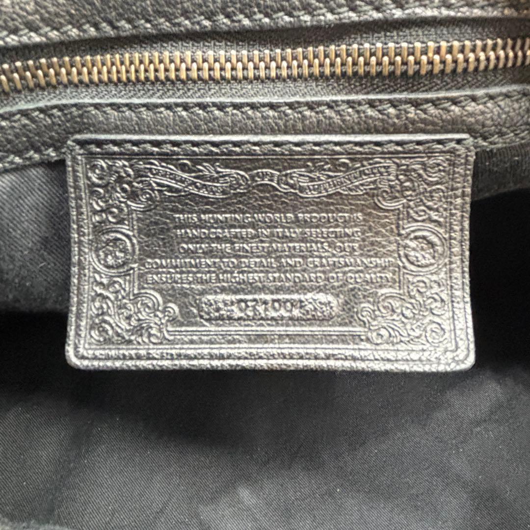 【美品/希少】ハンティングワールド　ボストンバッグ　2way ブラック　本革