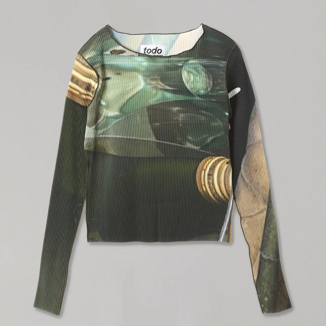 kotohayokozawa グラフィックウェーブトップス