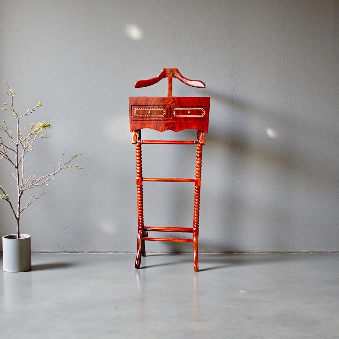 アンティーク調　ハンガーラック　マホガニー　無垢