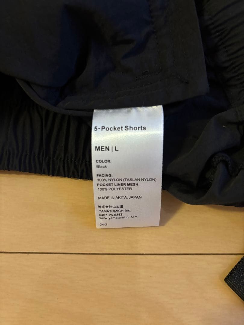 【新品未使用】山と道/5pocket shorts/ブラック/メンズＬ