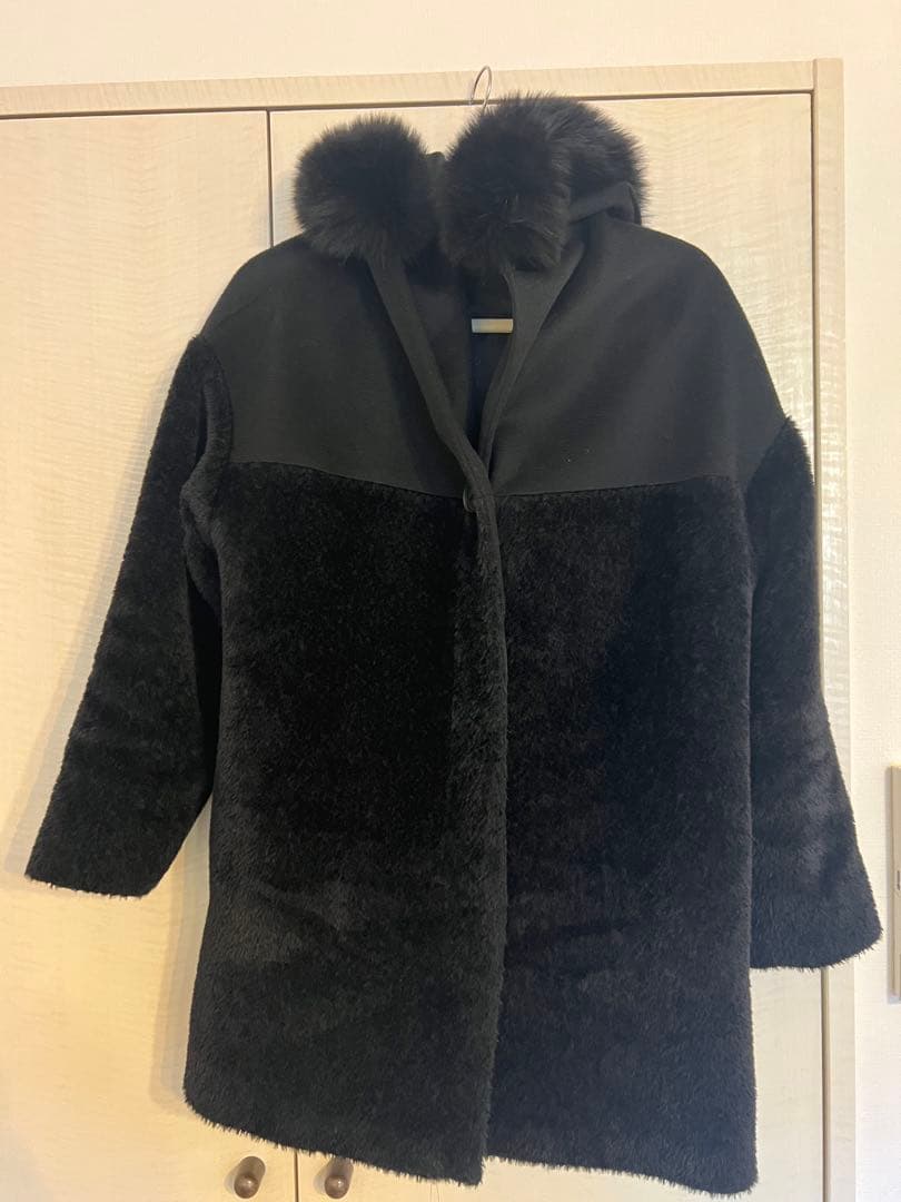 Maxmara ボア切替ファーコート