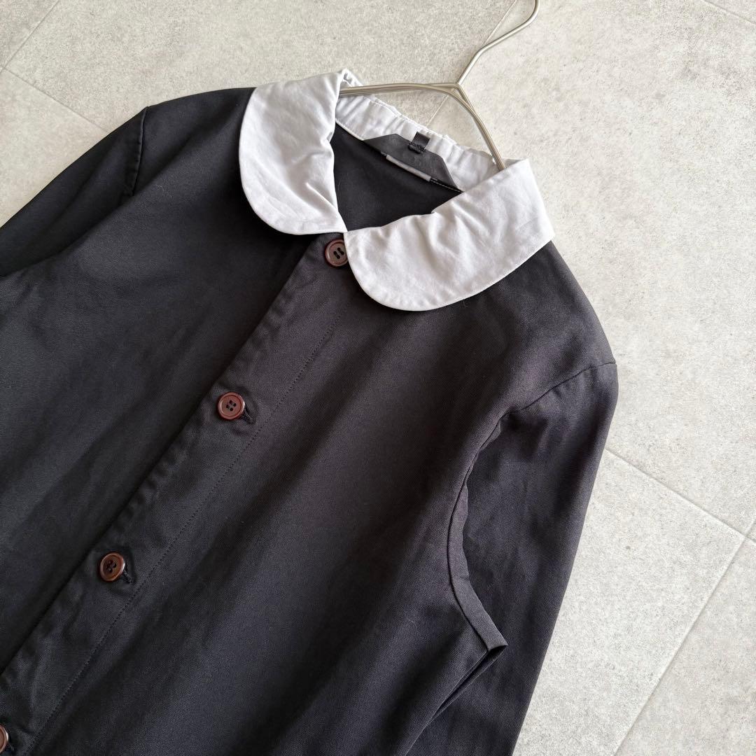 コムデギャルソン　コムコム　ポリ縮ワンピース　コブ　丸襟　AD2019　黒