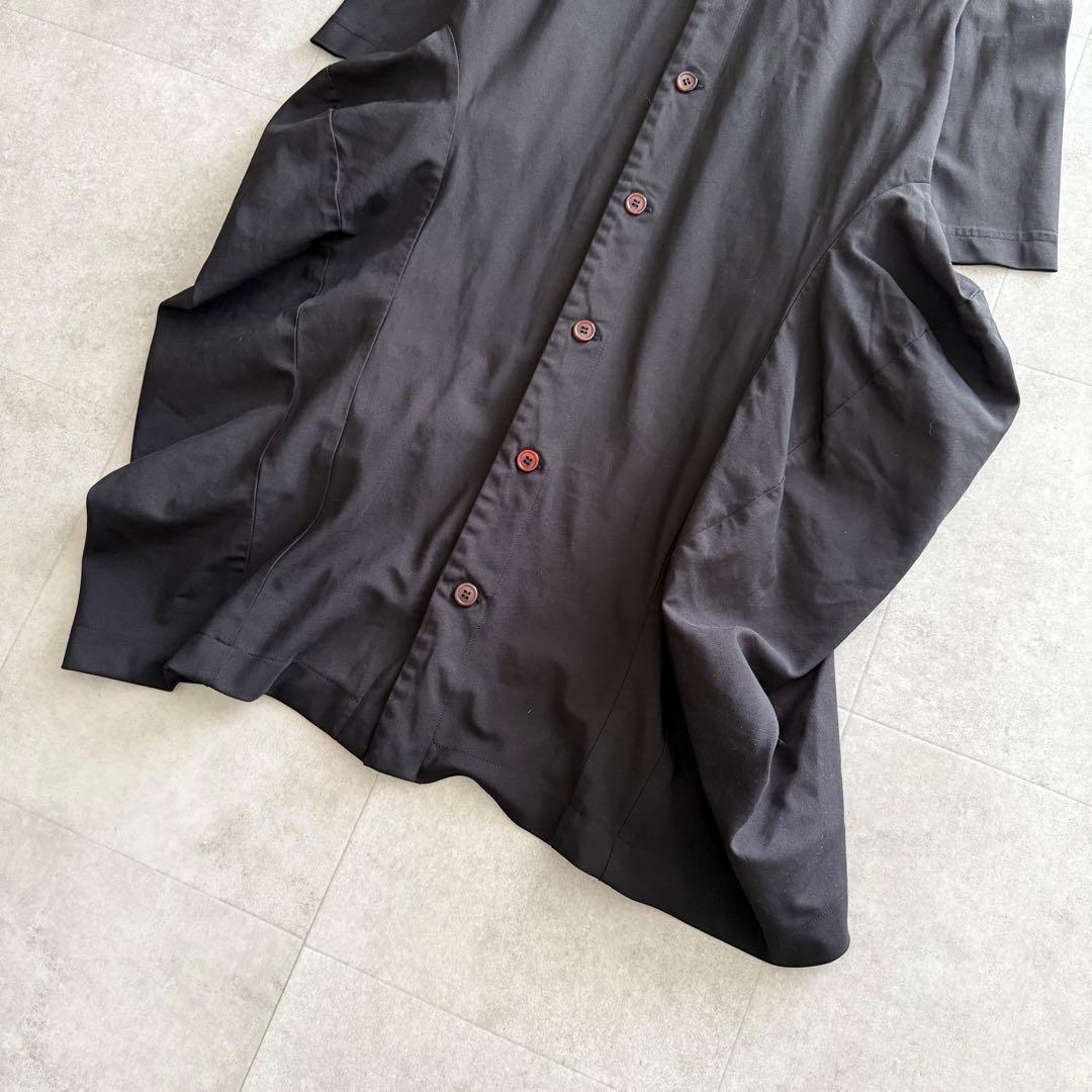 コムデギャルソン　コムコム　ポリ縮ワンピース　コブ　丸襟　AD2019　黒