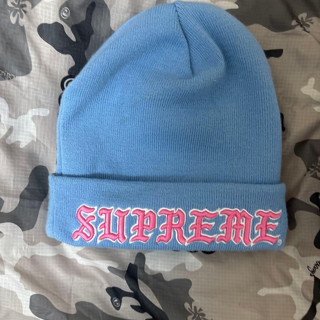 Supreme 水色 ニット帽