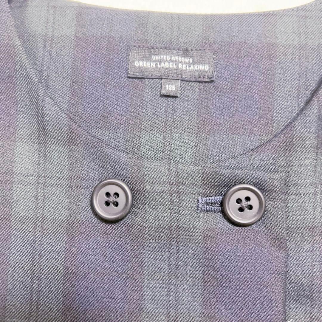 グリーンレーベルリラクシング フォーマルセット　女の子　チェック　125cm 緑