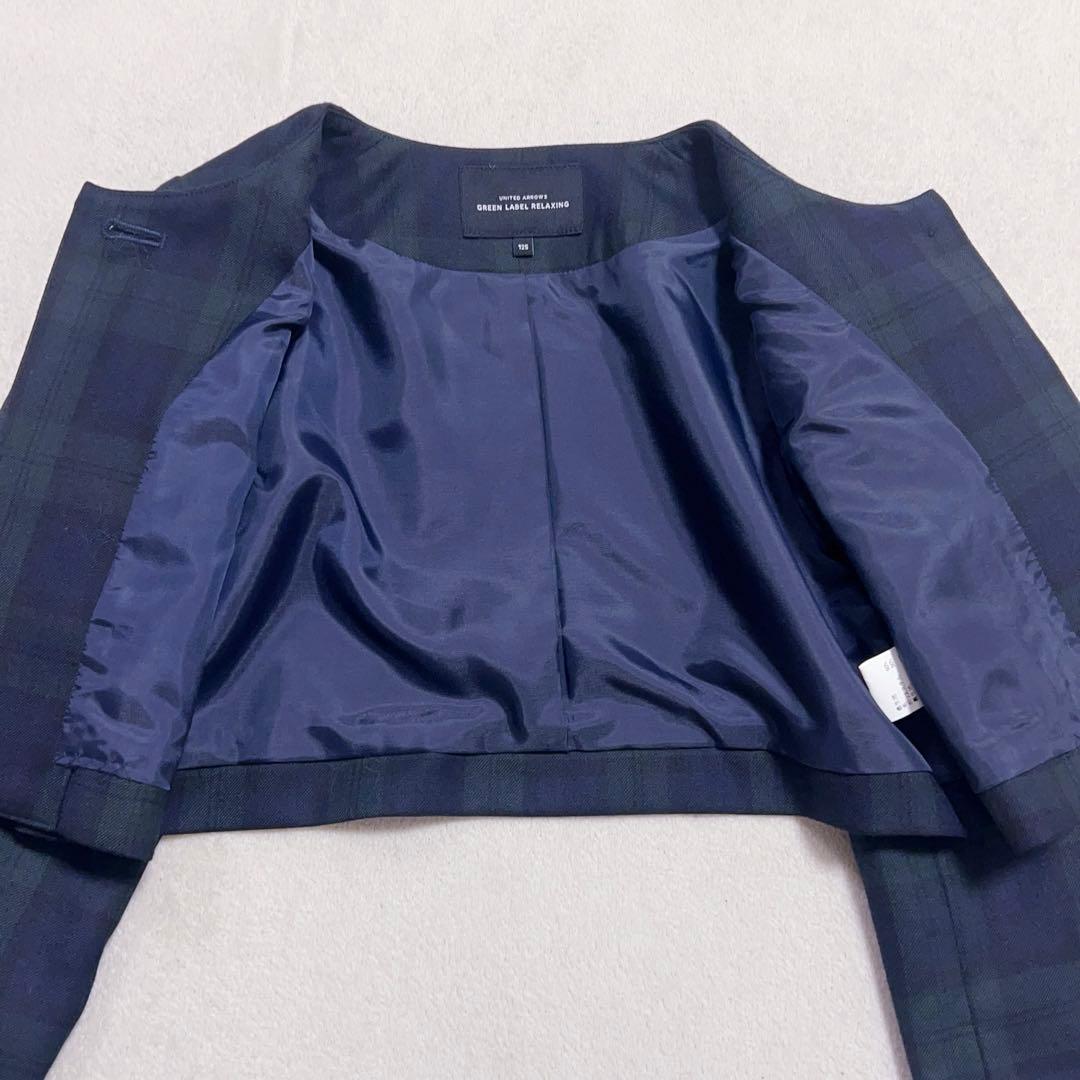 グリーンレーベルリラクシング フォーマルセット　女の子　チェック　125cm 緑