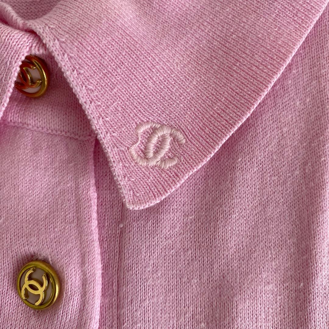 【CHANEL BOUTIQUE シャネル】ピンク　ポロシャツ　半袖　ビンテージ