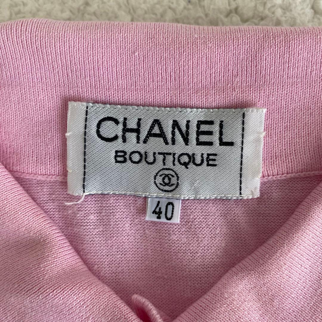 【CHANEL BOUTIQUE シャネル】ピンク　ポロシャツ　半袖　ビンテージ