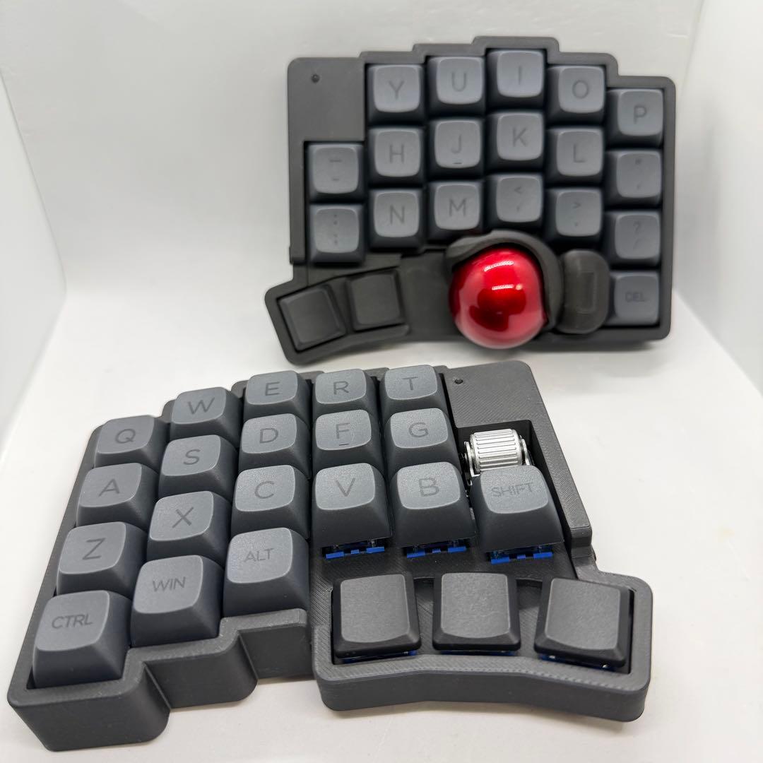 roBa セット 無線接続 左右分割 トラックボール キーボード 組立て済み