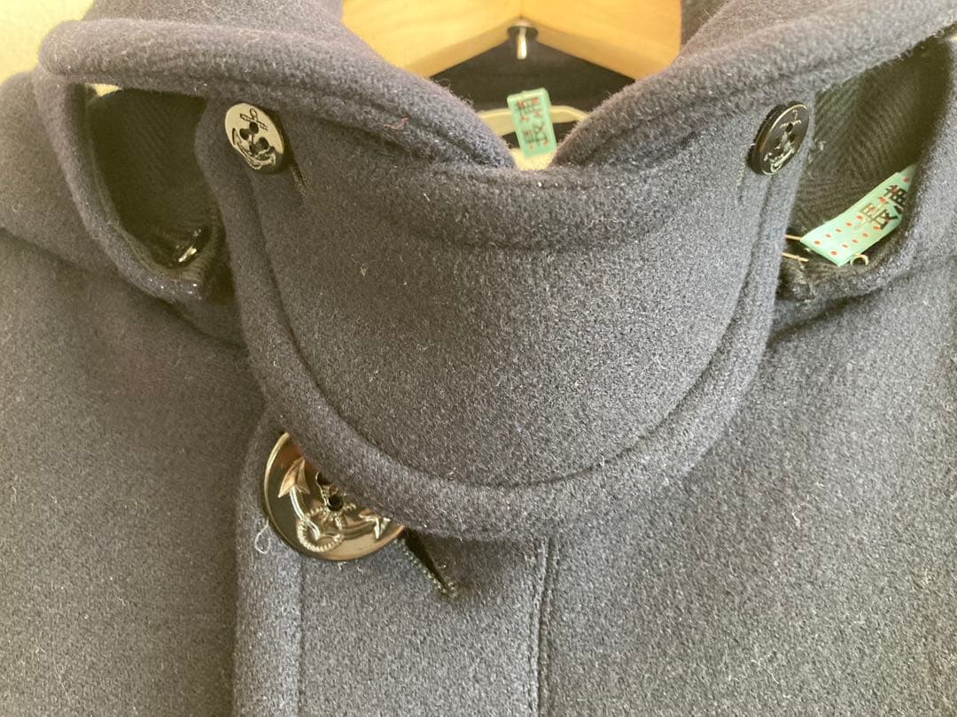 [美品]オーシバルネイビー フード付き ピーコートサイズ5(XL)