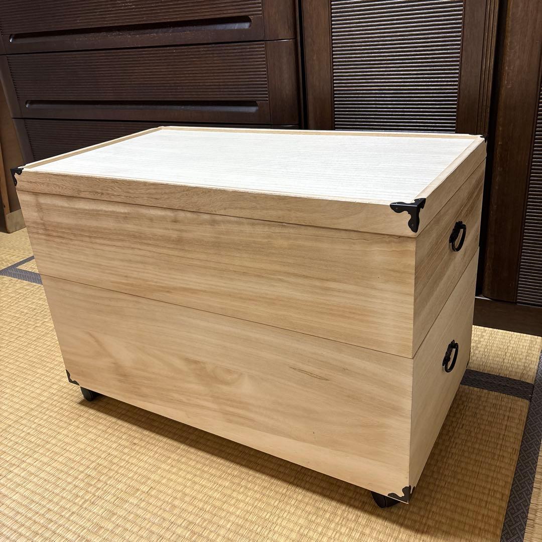 [ダッフィーちゃん]桐製　着物収納ケース　キャスター付き