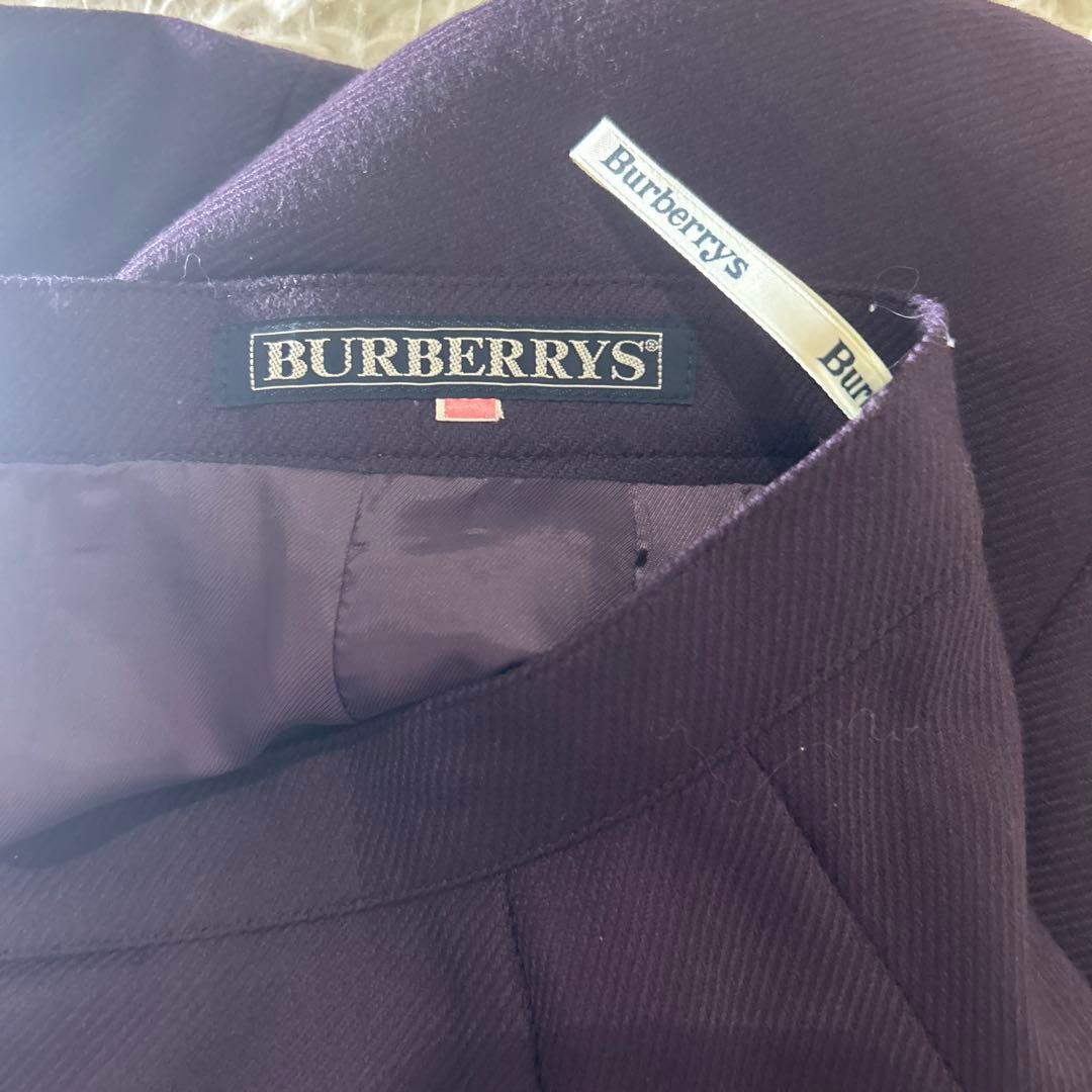 未使用級　BURBERRYS セットアップ　カシミヤ混　金ボタン　ノーカラー