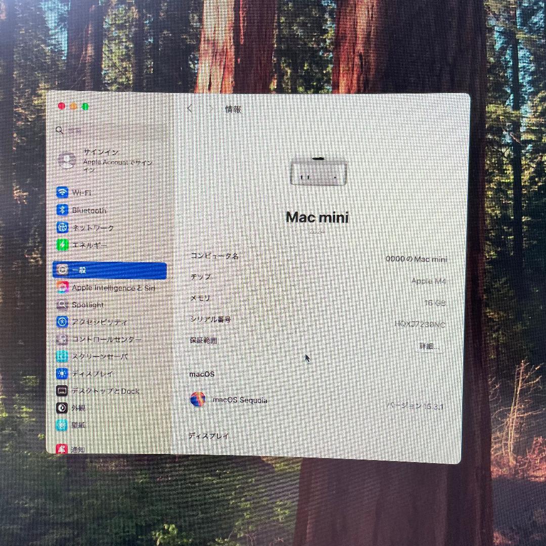 ミニPC Apple Mac mini M4 2024 16GB 256GB A3238