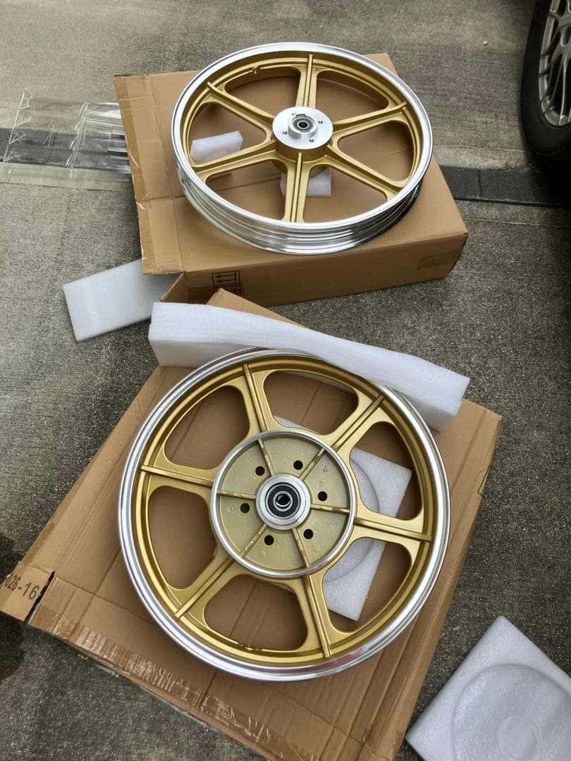 ゴールド 5スポーク アルミホイール ハヤシキャスト風ホイール