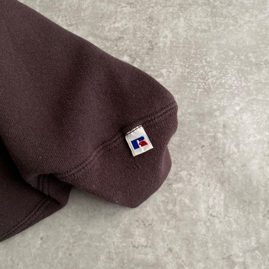 レアカラー次は早々ありません90sラッセル無地スウェットUSA製Lダークブラウン