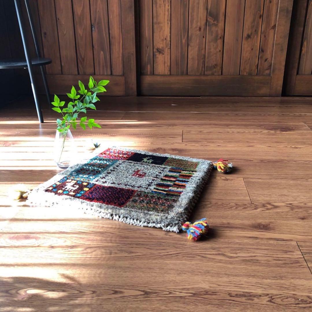 ペルシャギャッベ (ギャベ) チェアマット 椅子の座布団 No.11385