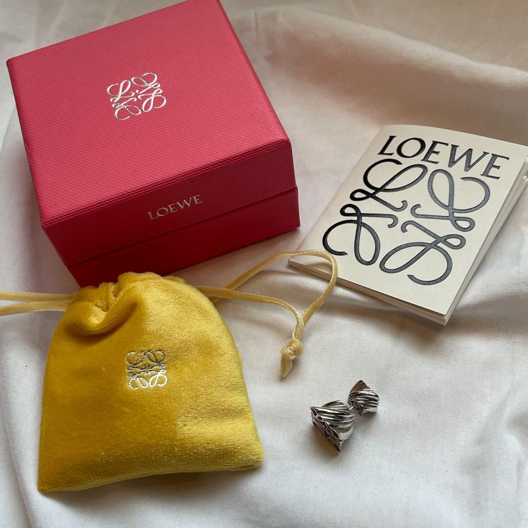 LOEWE ロエベ ツイード ピアス 925 シルバー