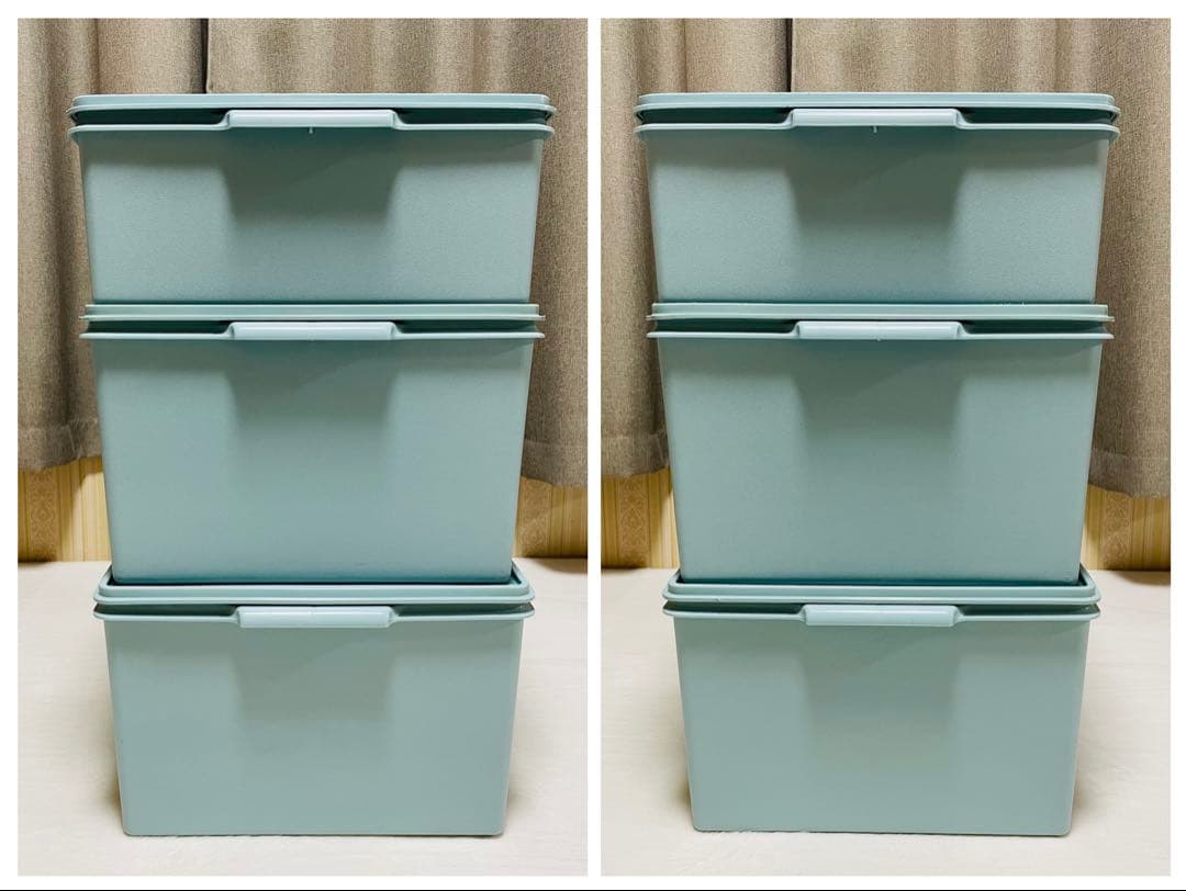 Hana/3個セット/タッパーウェア/ディープ/スーパーケース/水色