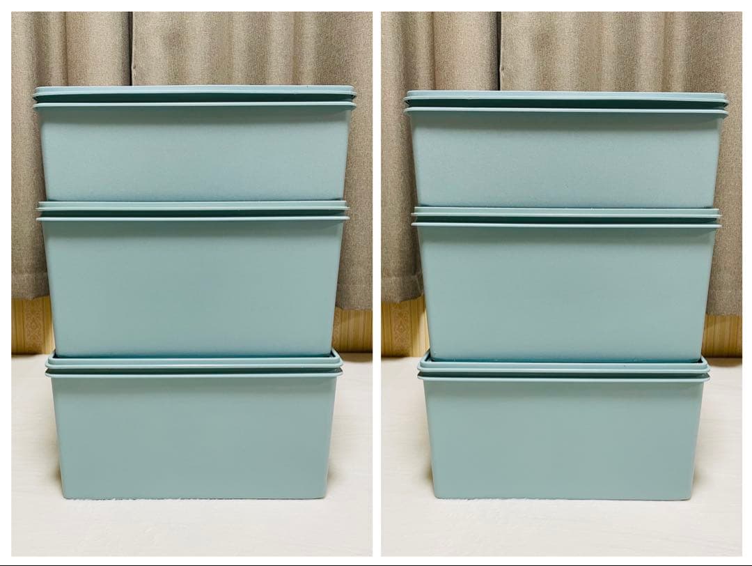 Hana/3個セット/タッパーウェア/ディープ/スーパーケース/水色