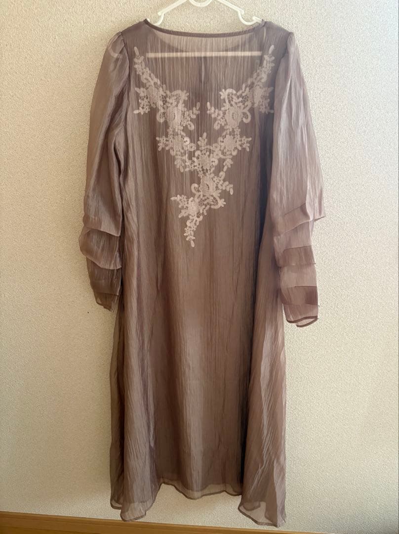 h*a様 niana モチーフレース シアー ワンピース パーティードレス