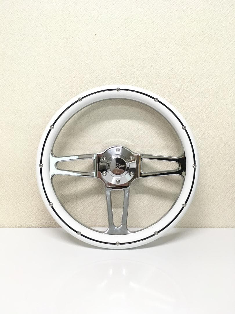 0*A様 W-POWER ステアリングホイール ホワイト