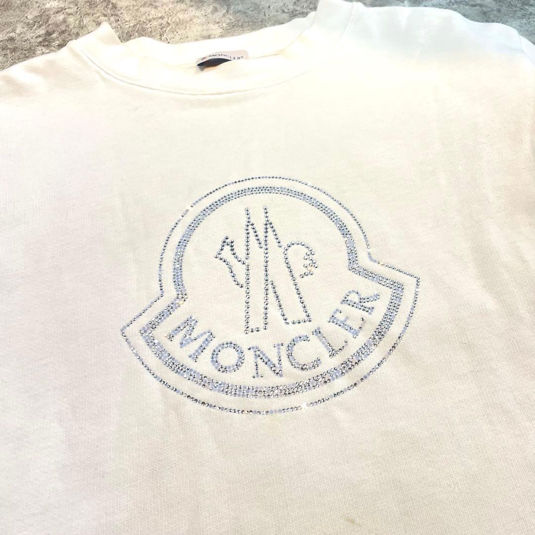 MONCLER モンクレール ロゴ ラインストーン スウェット ホワイト