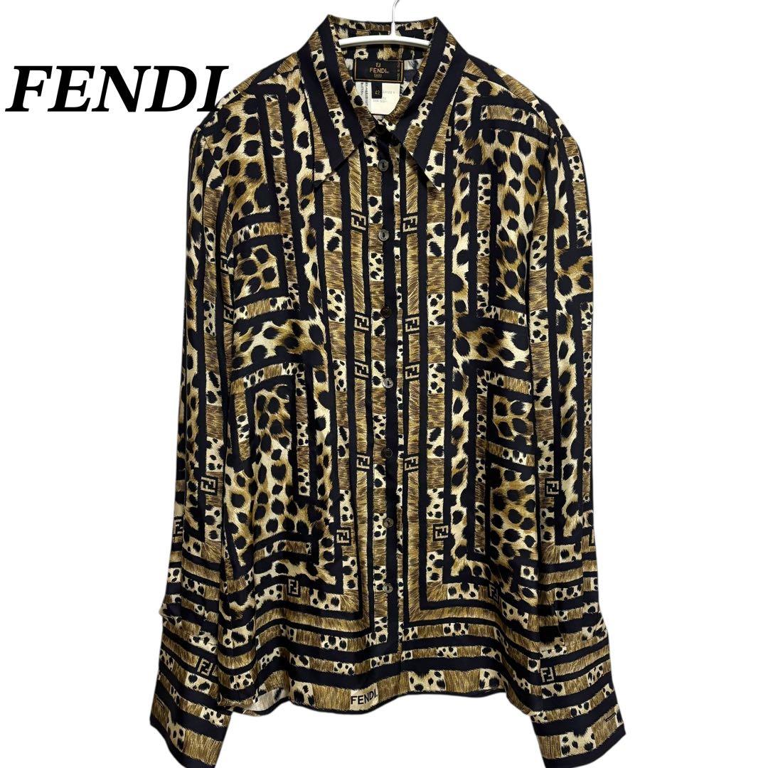 FENDI フェンディ　ヴィンテージ　レオパード　ヒョウ柄　美品　42