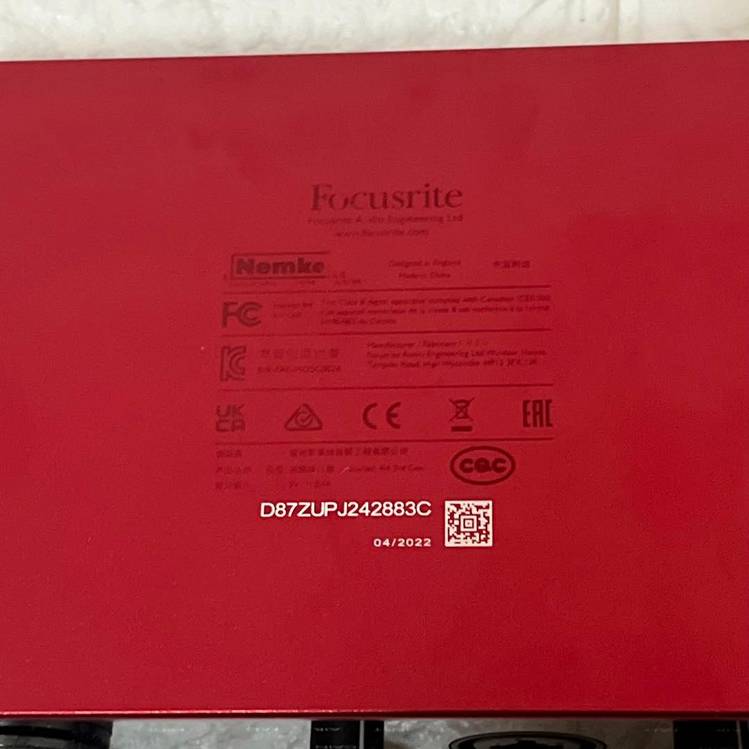 【美品】　Focusrite Scarlett 4i4 3rd Gen 第3世代