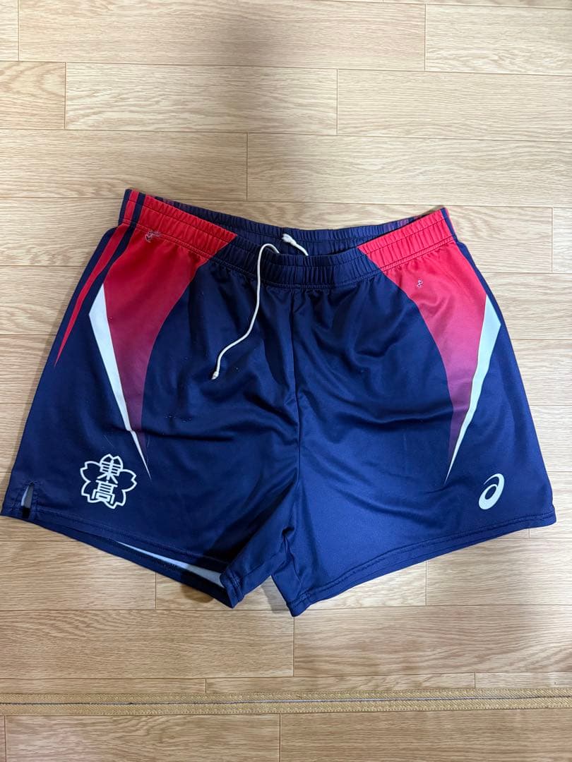 ASICS バレーボールパンツ ネイビー/レッド