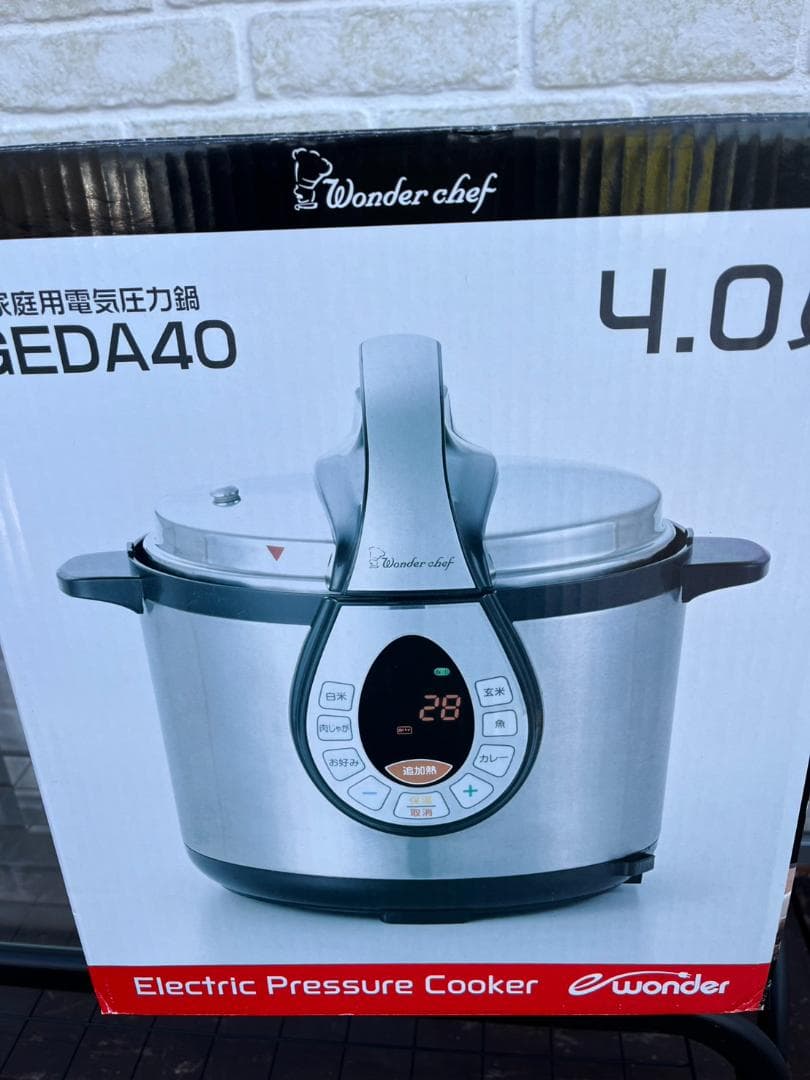 【未使用】ワンダーシェフ 電気圧力鍋 4L GEDA40 付属品完備 レシピ付