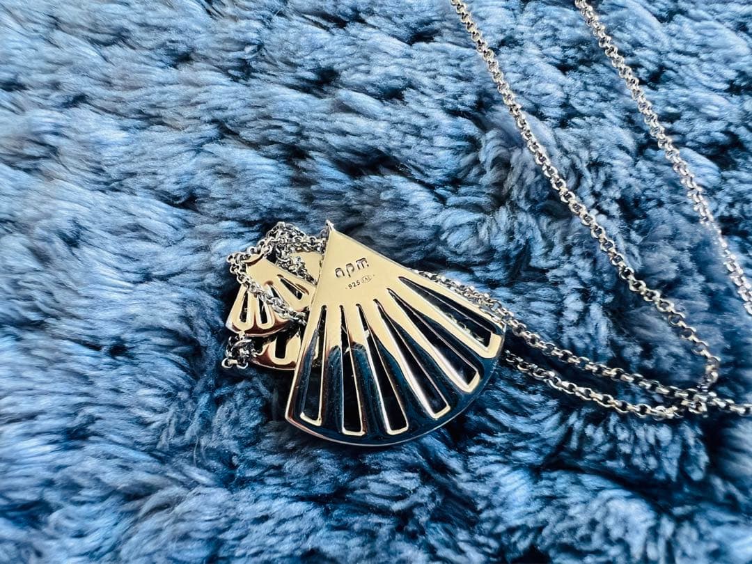 APM スカラップ ロングネックレス 調節可能ネックレス セーター チェーン