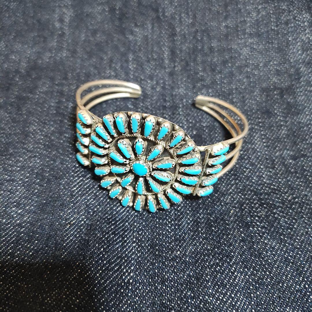 ナバホ ターコイズ シルバー バングル ヴィンテージ silver925