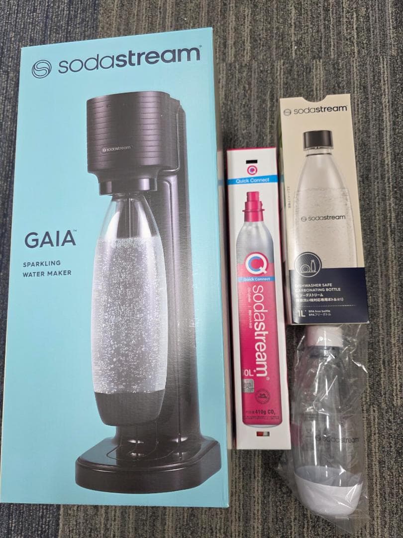 sodastream GAIA 1Lボトル&0.5Lボトル&交換ガスシリンダ付き