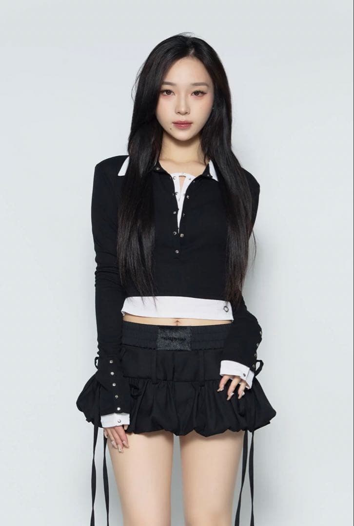 theredthread s bicolor layered tops 黒