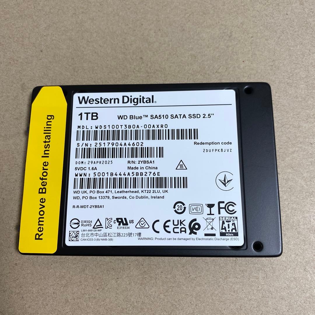 chappy WD Blue SA510 1TB SSD ほぼ新品
