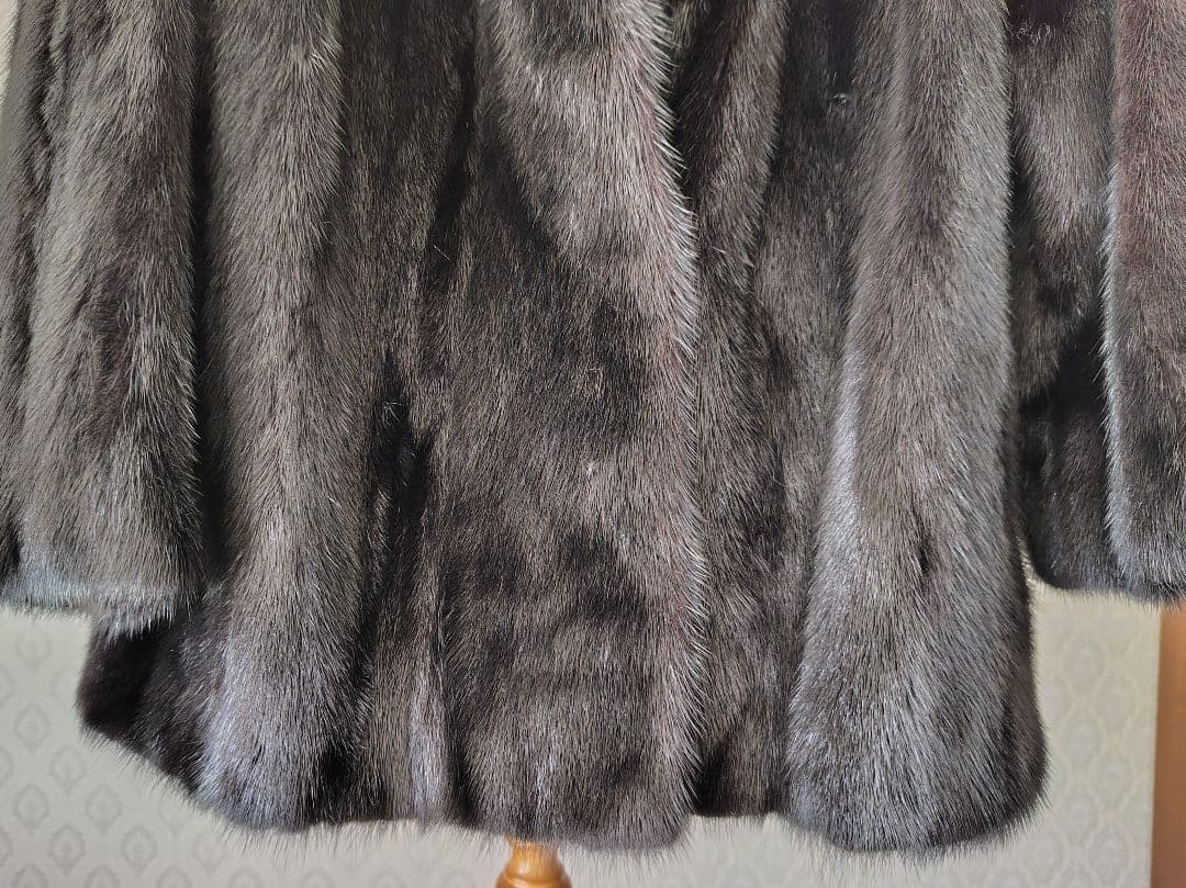 ミンク毛皮コート　ブラック　※名前刺繍あり