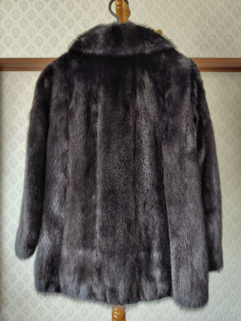 ミンク毛皮コート　ブラック　※名前刺繍あり