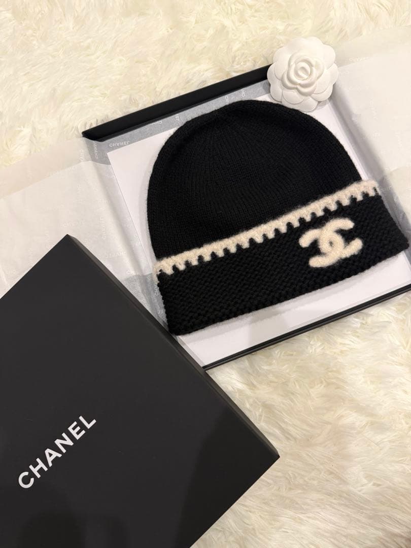 CHANEL 新品　ニット帽　シャネル　カシミヤ　シルク