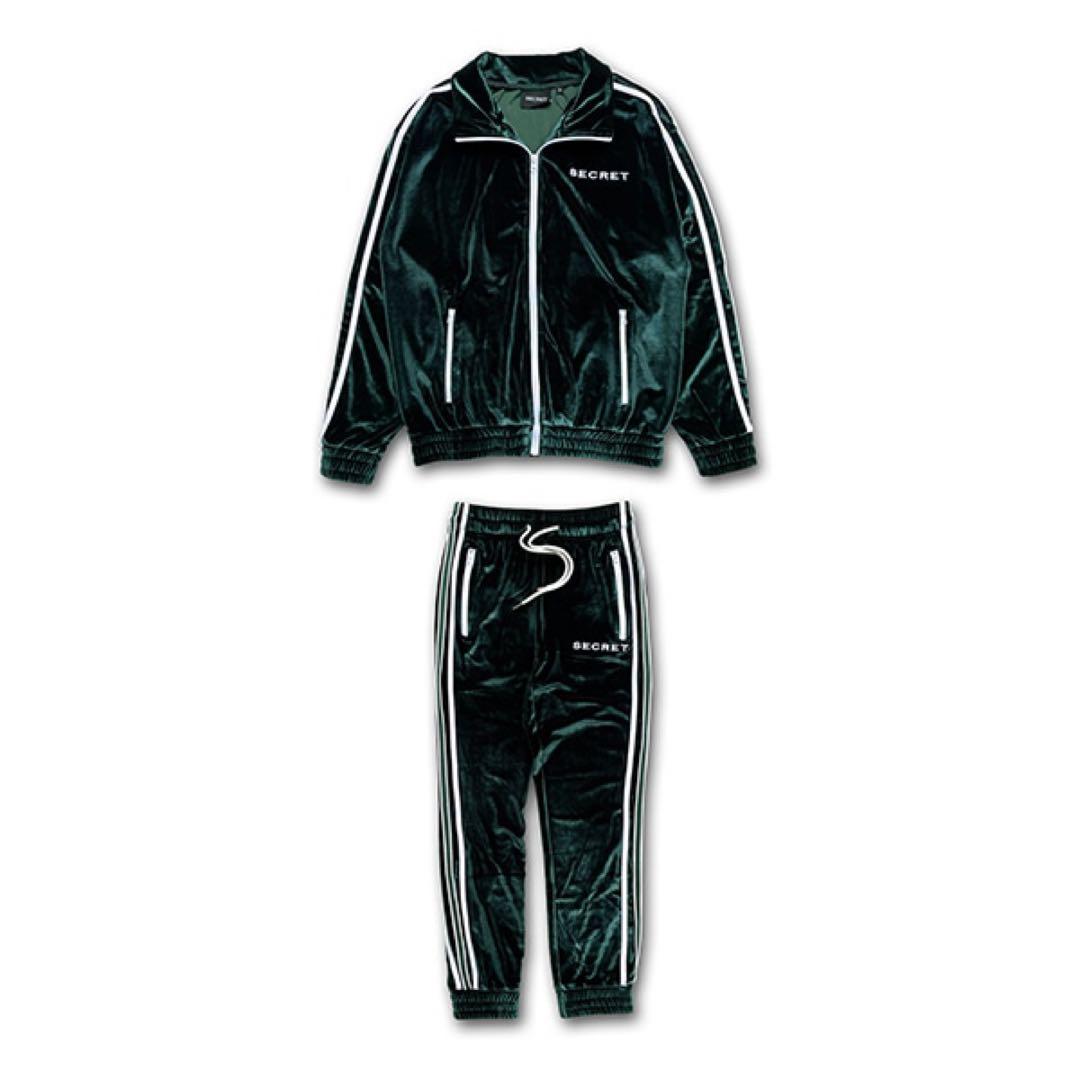 SECRET ベロアセットアップグリーン Sサイズ すいみん専用