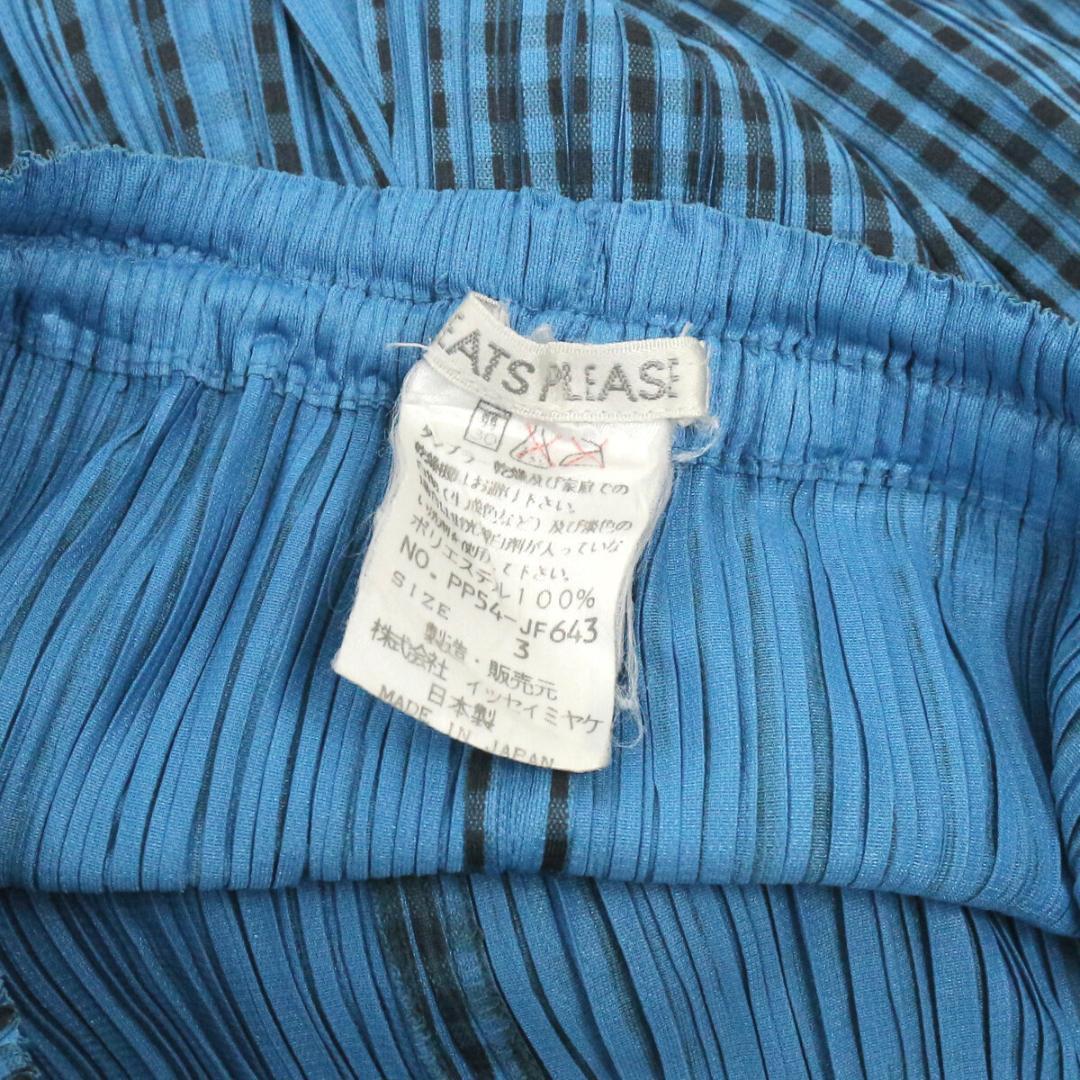 プリーツプリーズ 95AW ギンガムチェックプリントプリーツパンツ