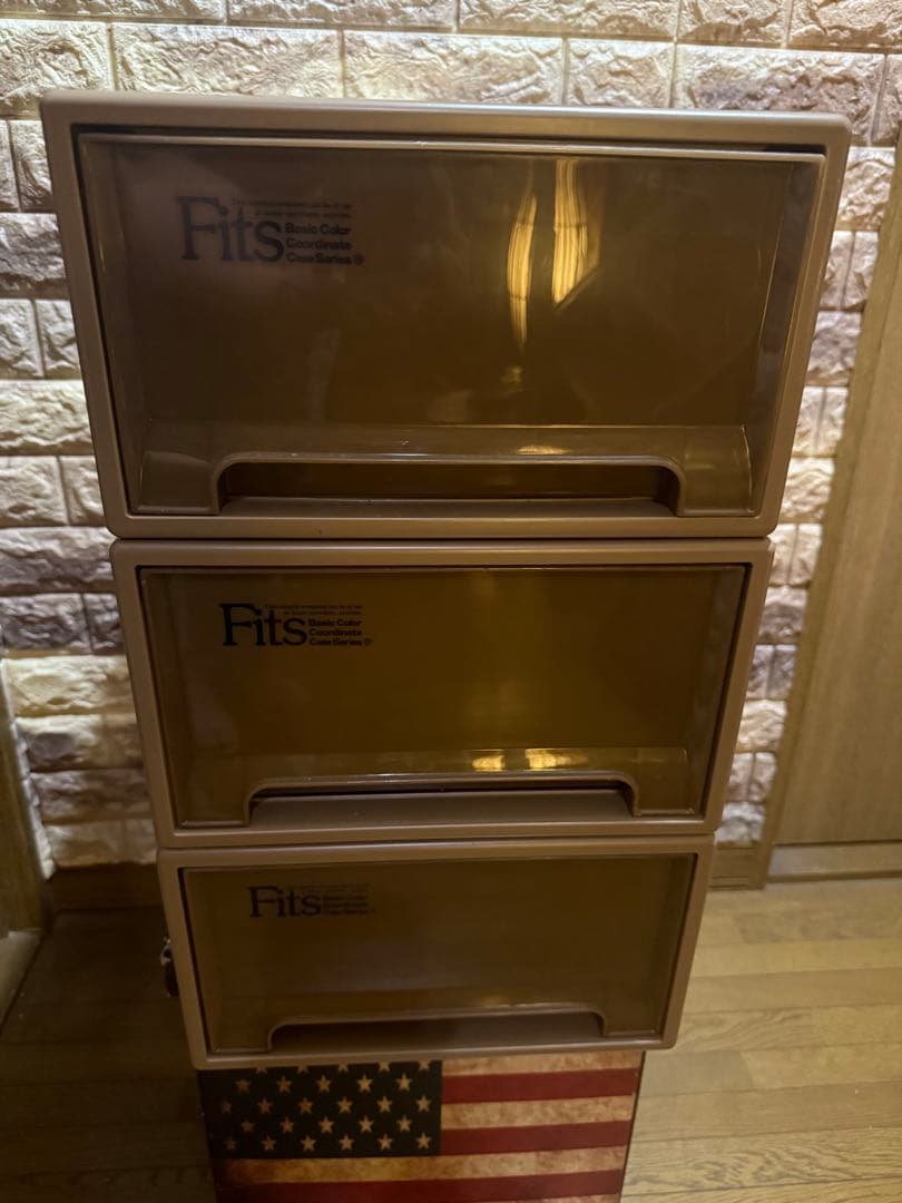 フィッツ Fits天馬 衣装ケース クローゼット 3個　ブラウン