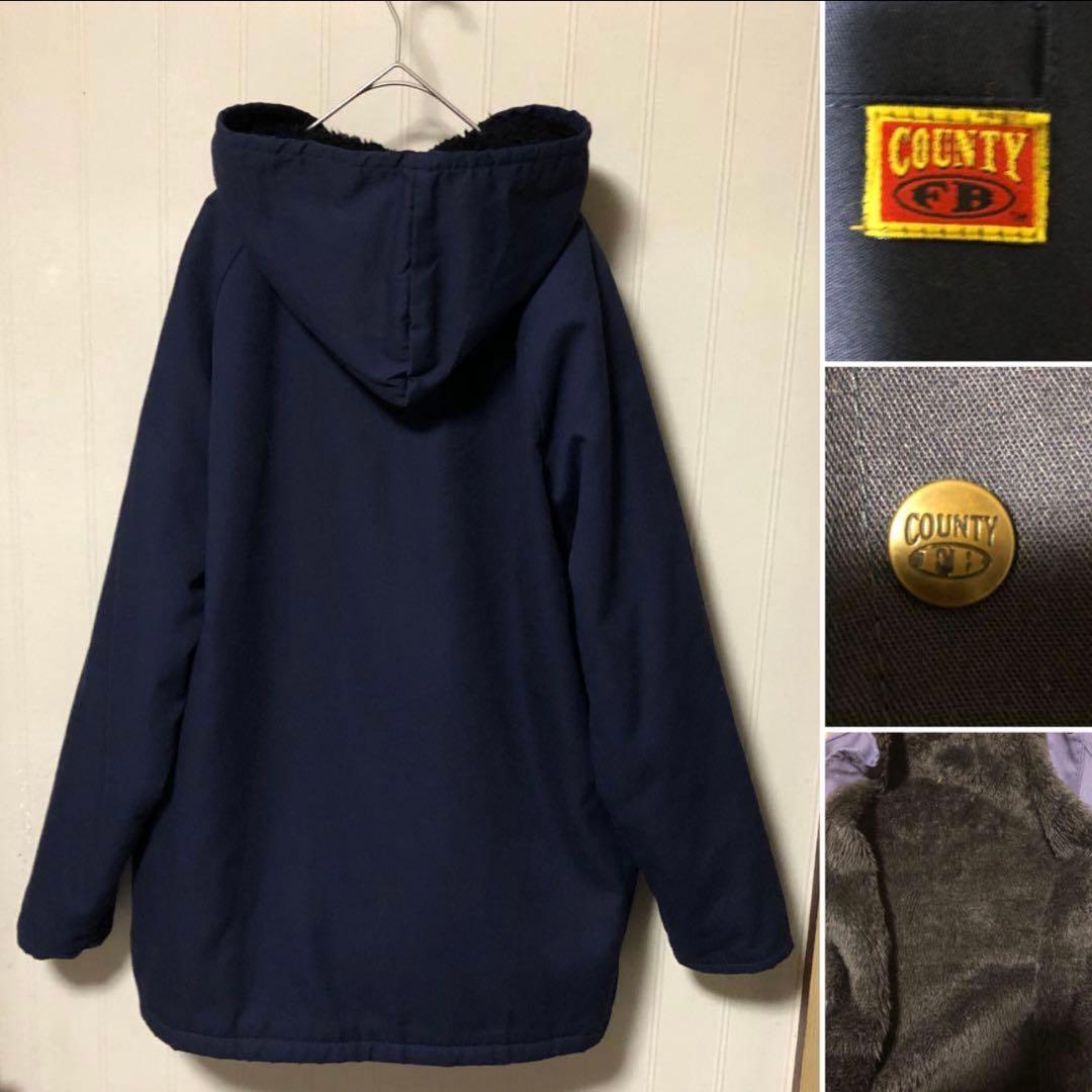 レアアイテム USA製 FB COUNTY フーデット ハーフコート ネイビー