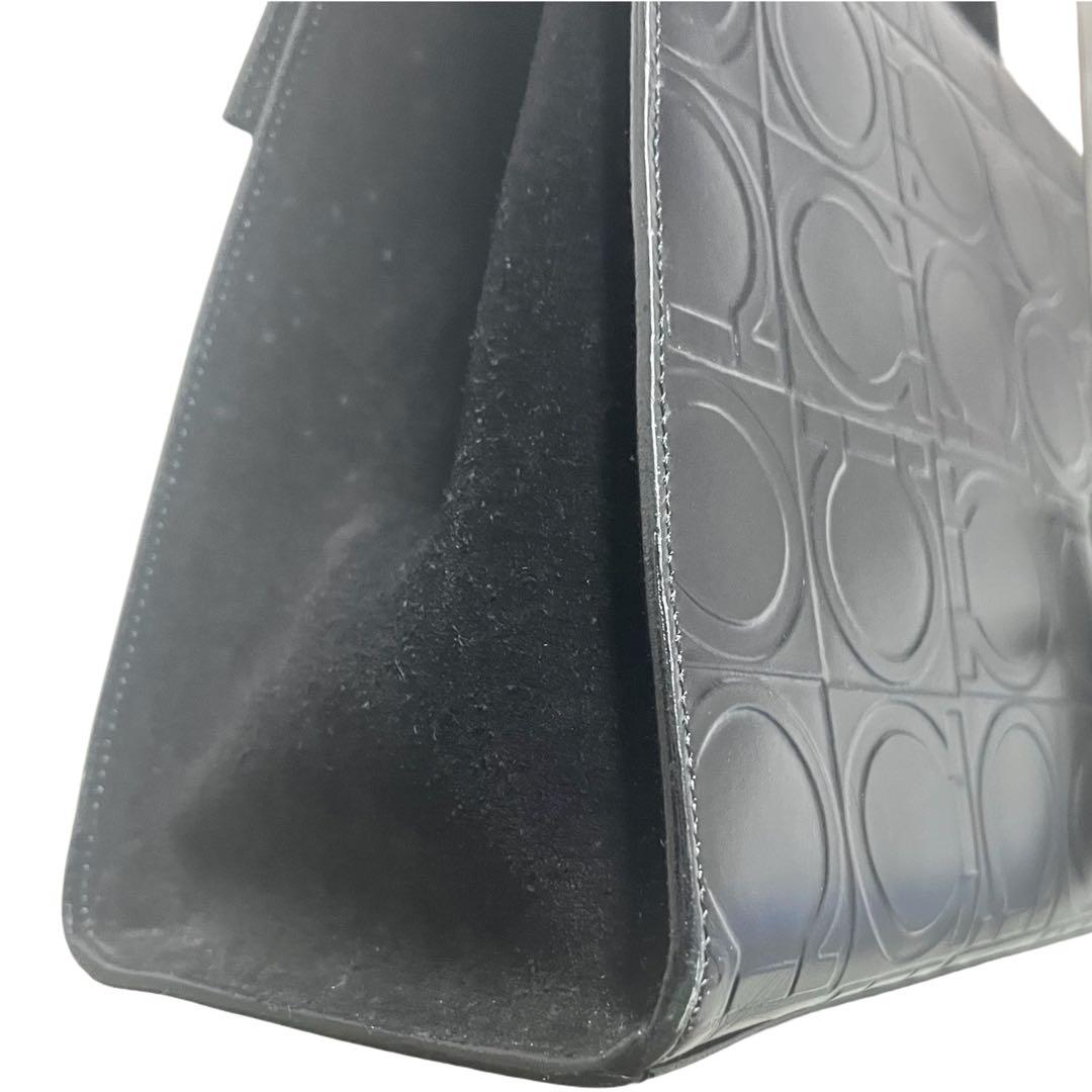 ふー✨ Salvatore Ferragamo ブラックハンドバッグ