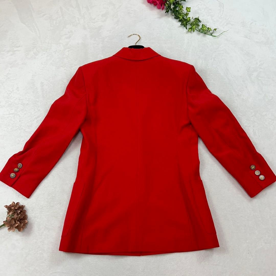 J403 美品 L 42 エルメス シングル ロング丈 JKT レディース