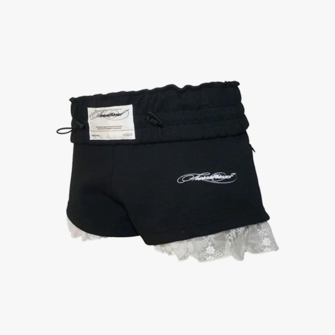 theredthread S jersey shorts lace 黒