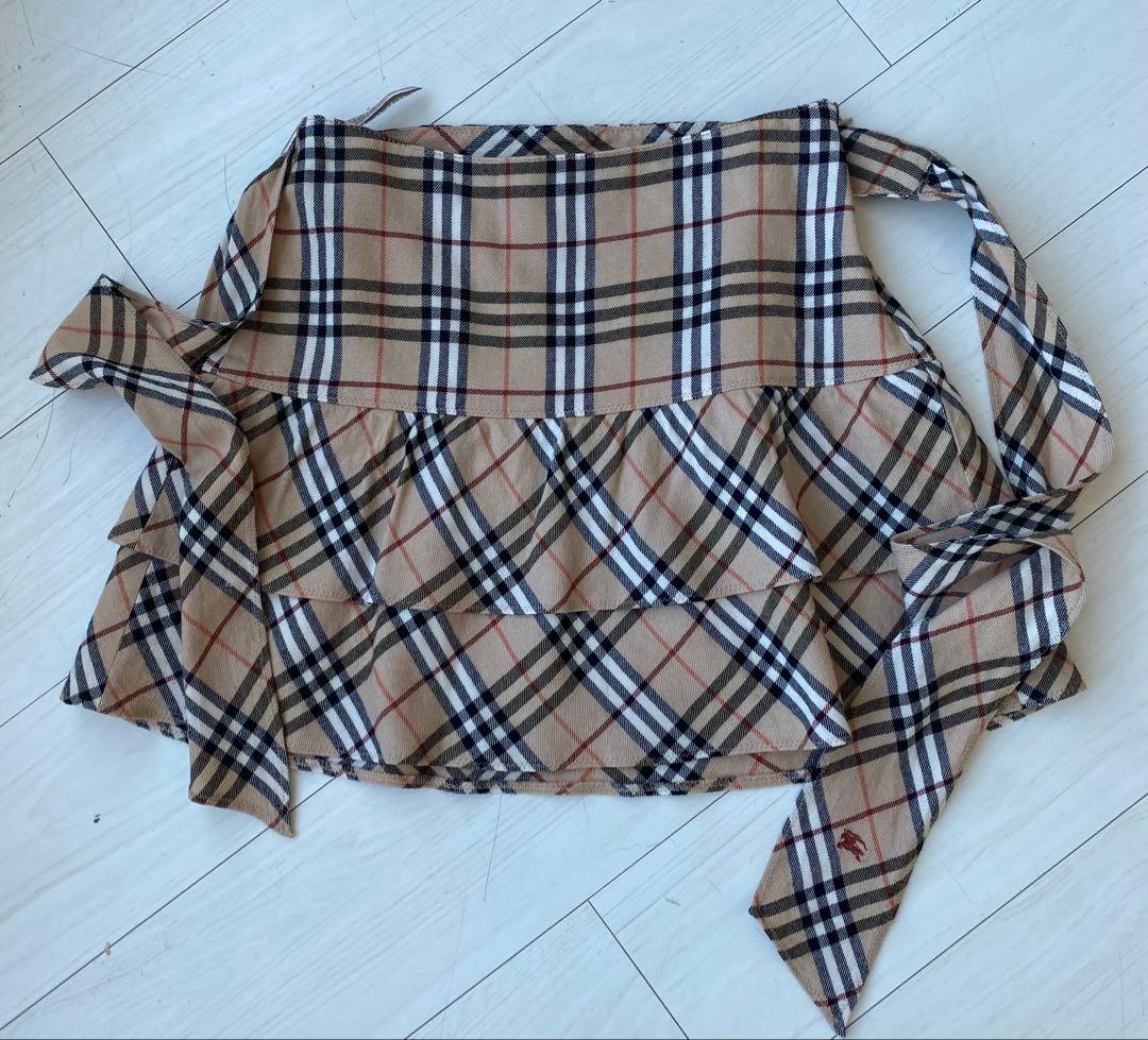 バーバリーブルーレーベル チェック柄リボンスカート36