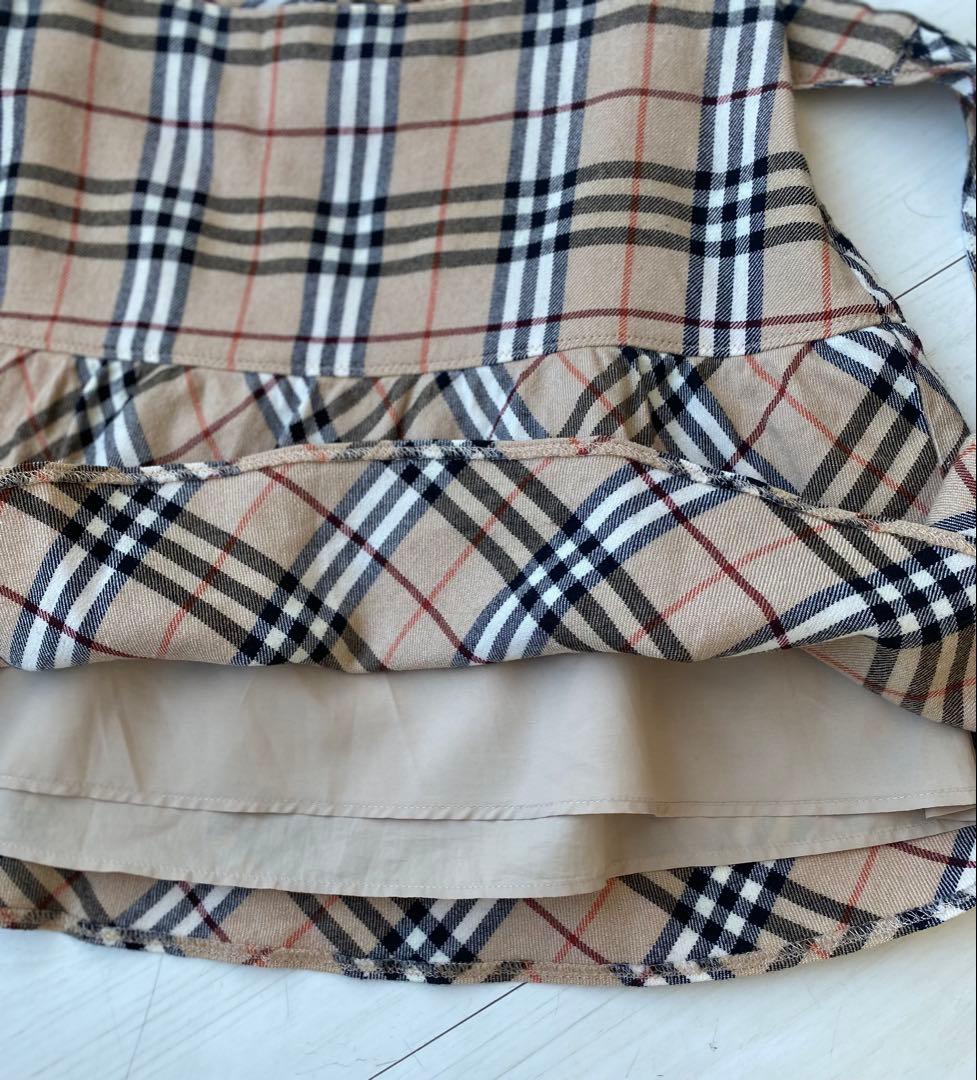 バーバリーブルーレーベル チェック柄リボンスカート36