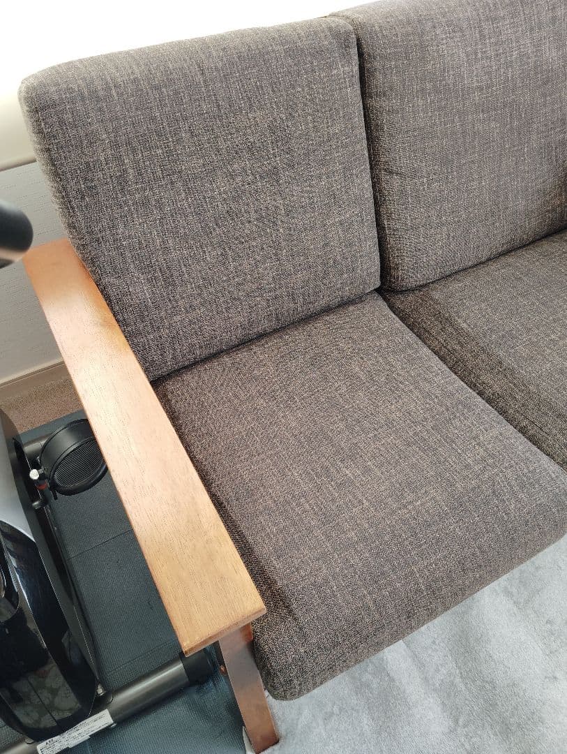 2人掛けソファ ブラウン アンティーク風